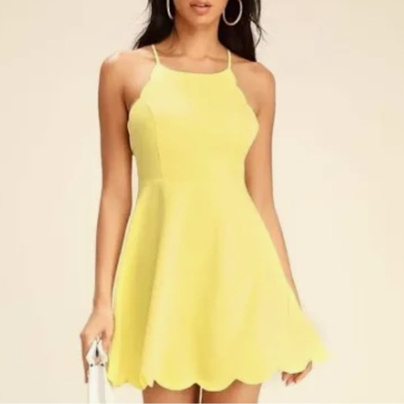 The Play On Curves yellow Backless Dress - Picture 1 of 5